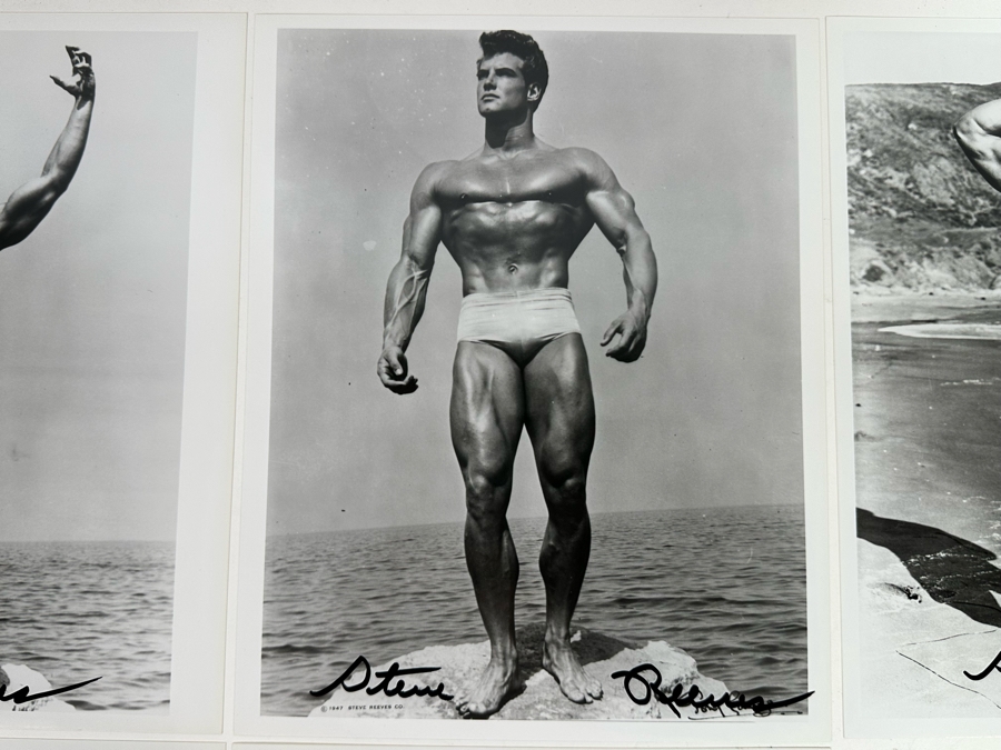 Five Autographed 8 X 10 B&W Photographs Of Movie Star / Bodybuilder Steve Reeves [Photo 9]