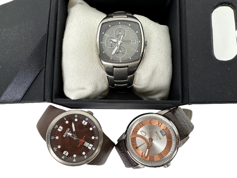 Three Boccia Titanium Wrist Watches [Photo 1]