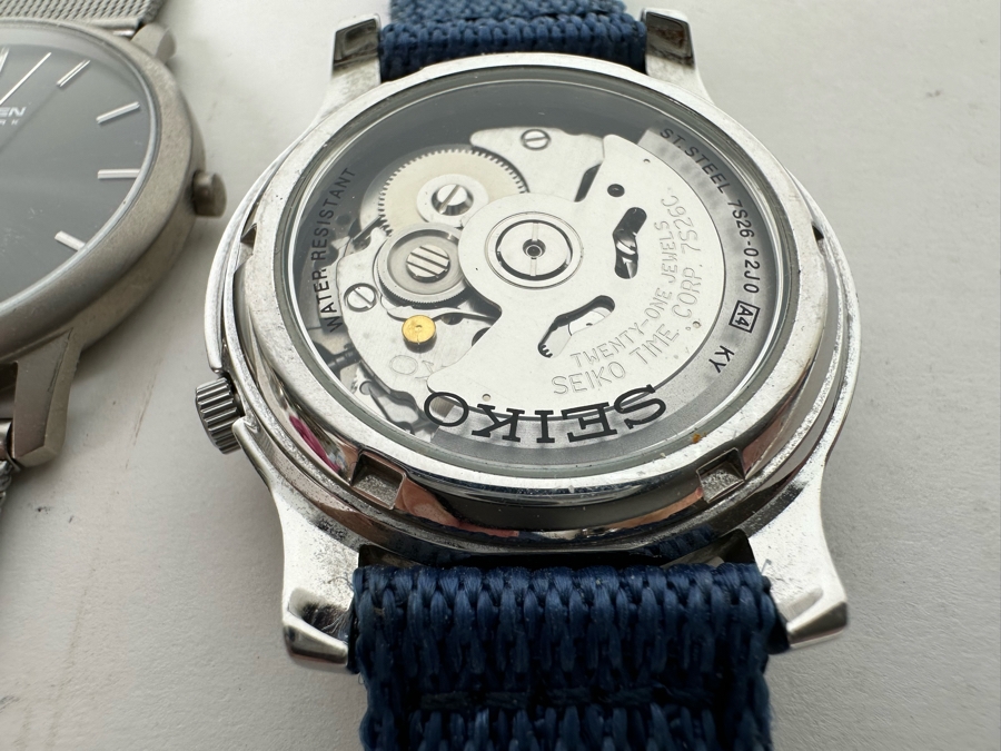 SEIKO Automatic 21 Jewels Wrist Watch 7S26C With Clear Back And Skagen Denmark Titanium Wrist Watch 170LTTM [Photo 4]