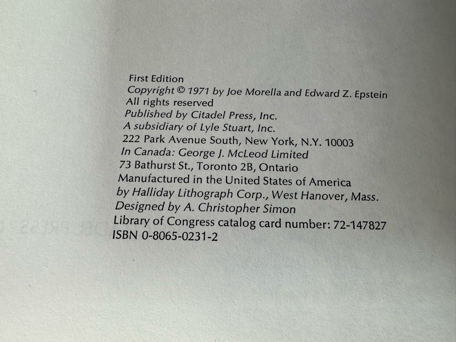 1971 Hardcover Books Documenting The Films Of Various Actors Including Marilyn Monroe, Charlie Chaplin, Clark Gable, Paul Newman - Cadillac The Citadel Press - 31 Books Total (Some First Edition) [Photo 9]