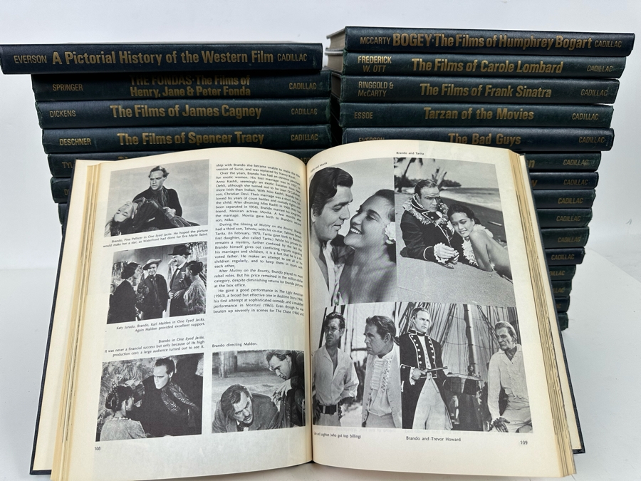 1971 Hardcover Books Documenting The Films Of Various Actors Including Marilyn Monroe, Charlie Chaplin, Clark Gable, Paul Newman - Cadillac The Citadel Press - 31 Books Total (Some First Edition) [Photo 5]