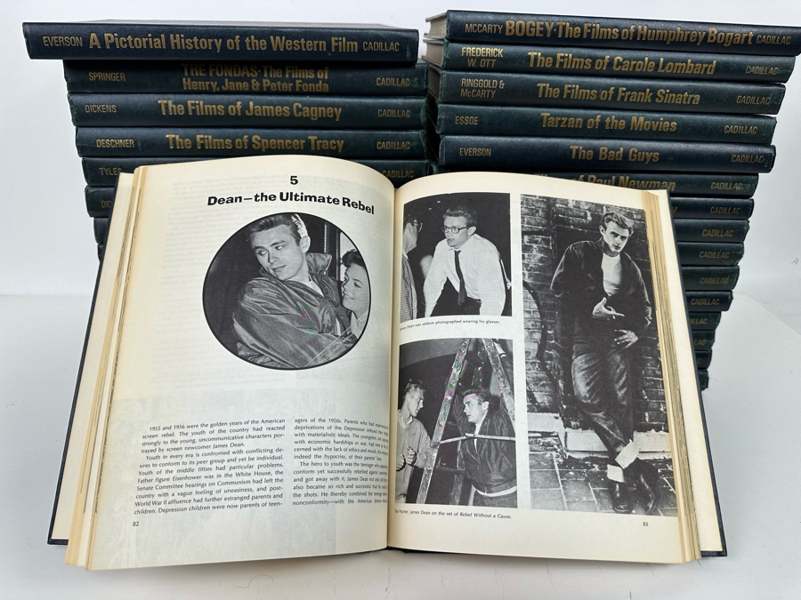 1971 Hardcover Books Documenting The Films Of Various Actors Including Marilyn Monroe, Charlie Chaplin, Clark Gable, Paul Newman - Cadillac The Citadel Press - 31 Books Total (Some First Edition)