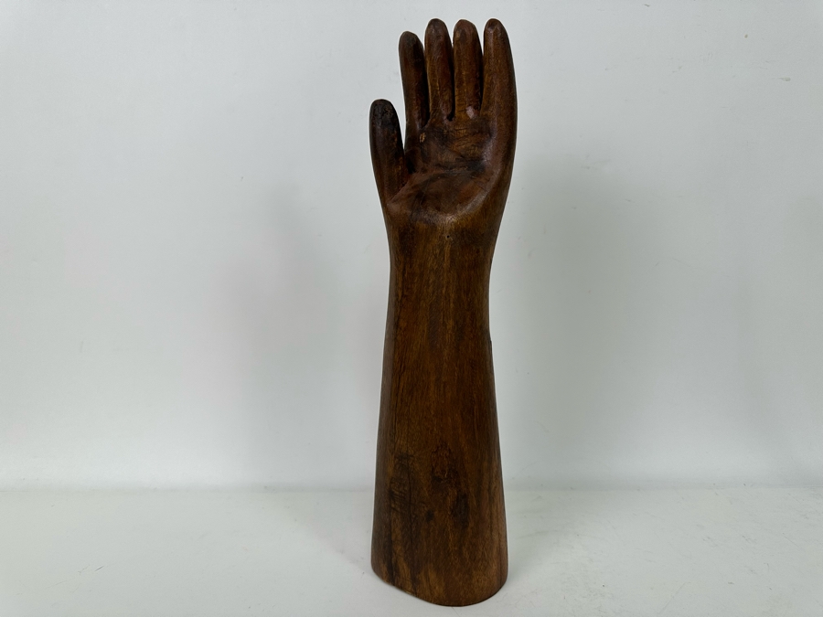 Hand Carved Wooden Arm With Hand Sculpture 15H [Photo 5]