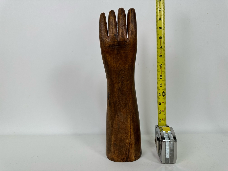 Hand Carved Wooden Arm With Hand Sculpture 15H [Photo 4]