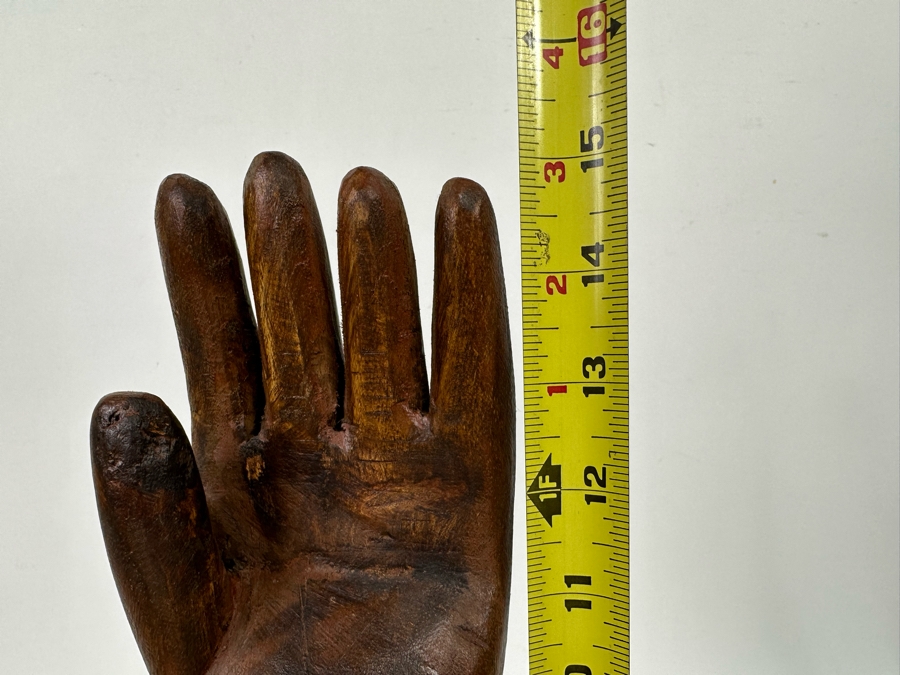 Hand Carved Wooden Arm With Hand Sculpture 15H [Photo 8]