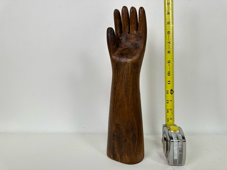 Hand Carved Wooden Arm With Hand Sculpture 15H [Photo 2]