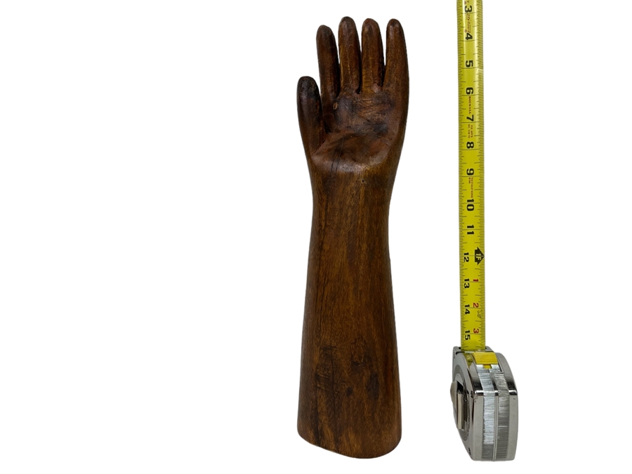 Hand Carved Wooden Arm With Hand Sculpture 15H [Photo 1]
