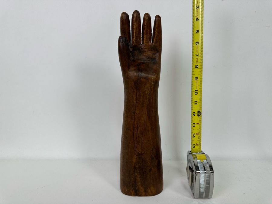 Hand Carved Wooden Arm With Hand Sculpture 15H [Photo 3]