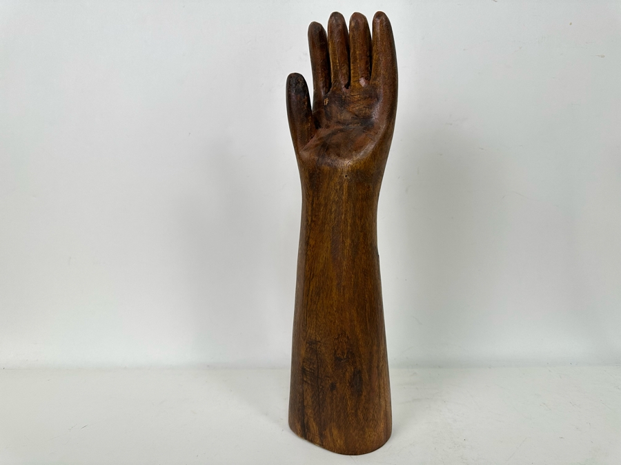 Hand Carved Wooden Arm With Hand Sculpture 15H [Photo 6]