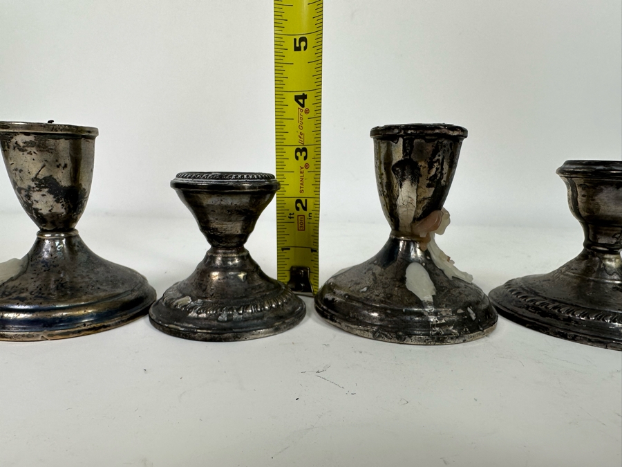Set Of Four Weighted Sterling Silver Candle Holders [Photo 8]