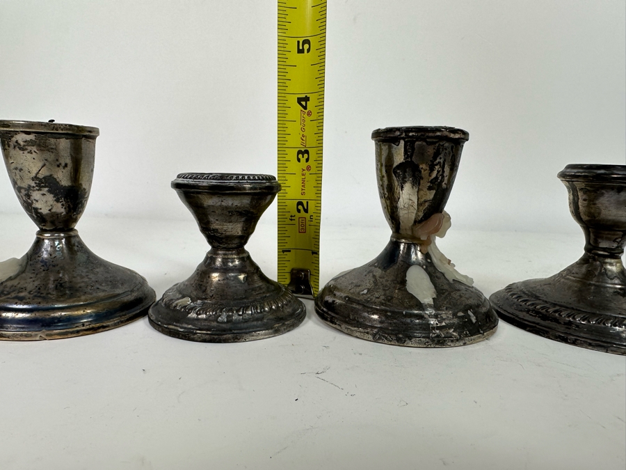 Set Of Four Weighted Sterling Silver Candle Holders [Photo 9]