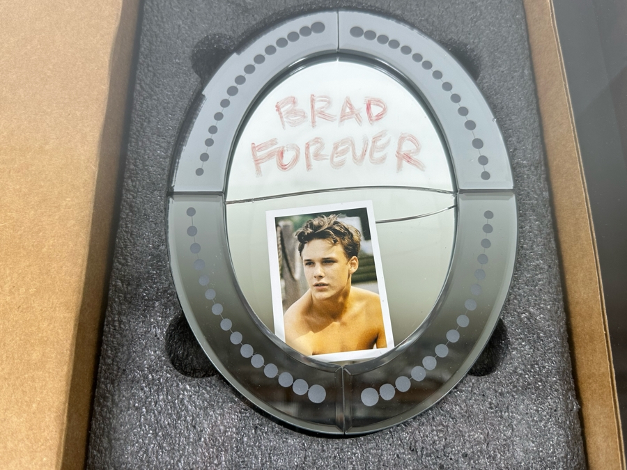 The Thing Quarterly Issue 14 James Franco Hand Signed With Lipstick Mirror 'Brad Forever' (Mirror Is Cracked) Shawdowbox Framed 23W X 27H X 3D [Photo 2]