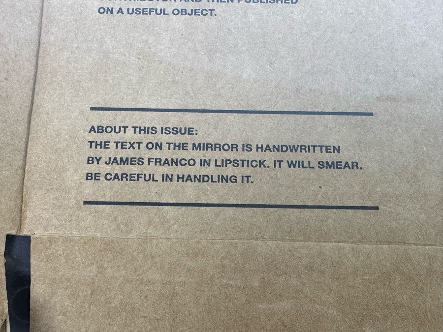 The Thing Quarterly Issue 14 James Franco Hand Signed With Lipstick Mirror 'Brad Forever' (Mirror Is Cracked) Shawdowbox Framed 23W X 27H X 3D [Photo 10]