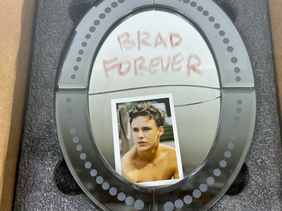 The Thing Quarterly Issue 14 James Franco Hand Signed With Lipstick Mirror 'Brad Forever' (Mirror Is Cracked) Shawdowbox Framed 23W X 27H X 3D [Photo 4]