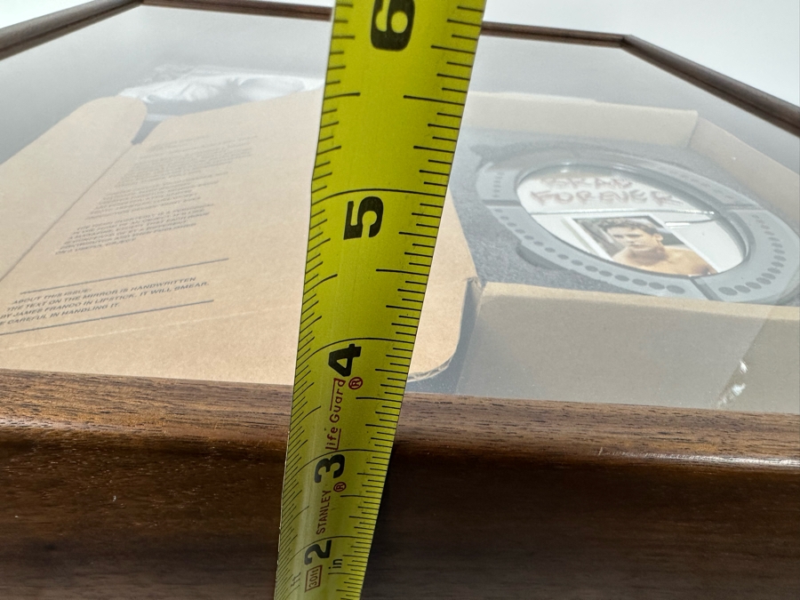 The Thing Quarterly Issue 14 James Franco Hand Signed With Lipstick Mirror 'Brad Forever' (Mirror Is Cracked) Shawdowbox Framed 23W X 27H X 3D [Photo 13]