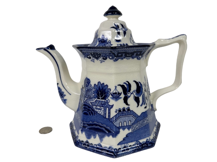 E&C Challinor Ironstone China Coffee Pot 8.5H