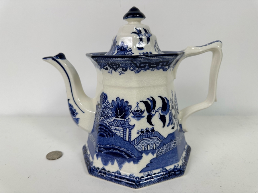 E&C Challinor Ironstone China Coffee Pot 8.5H