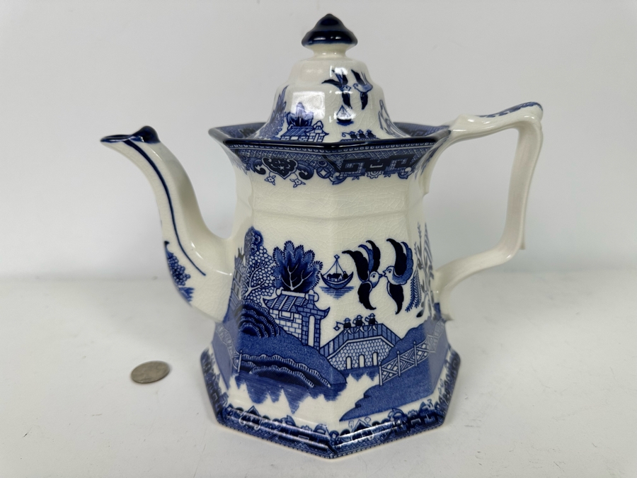 E&C Challinor Ironstone China Coffee Pot 8.5H