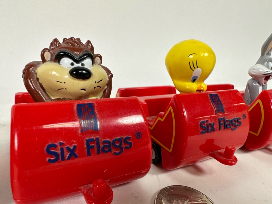 Disney Teacup Figurine And Six Flags Looney Tunes Roller Coaster