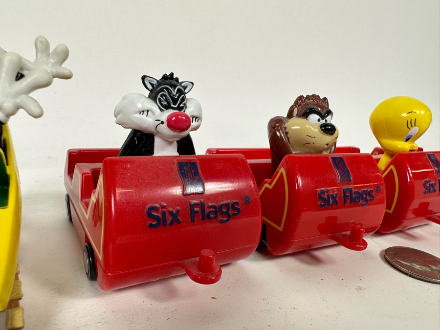 Disney Teacup Figurine And Six Flags Looney Tunes Roller Coaster