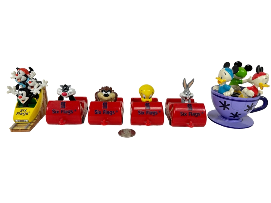 Disney Teacup Figurine And Six Flags Looney Tunes Roller Coaster [Photo 1]