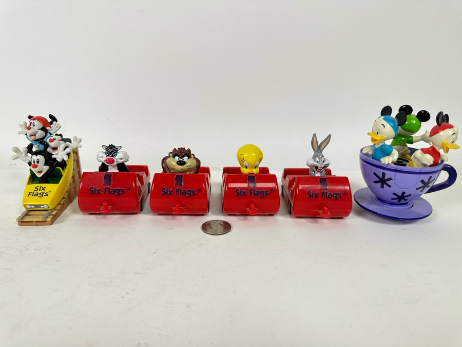 Disney Teacup Figurine And Six Flags Looney Tunes Roller Coaster [Photo 2]