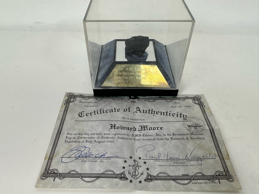 Authentic Anthracite From The 1912 Maiden Voyage Of RMS Titanic With Cert [Photo 2]