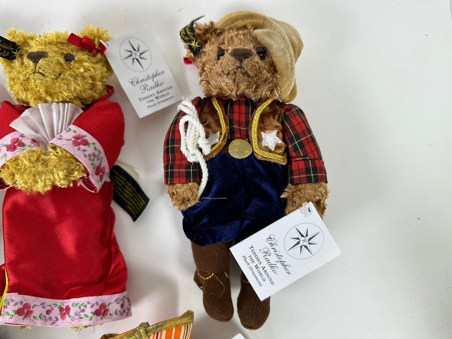 Collection Of Nine Christopher Radko Teddies Around The World Plush Ornaments With Original Tags [Photo 9]