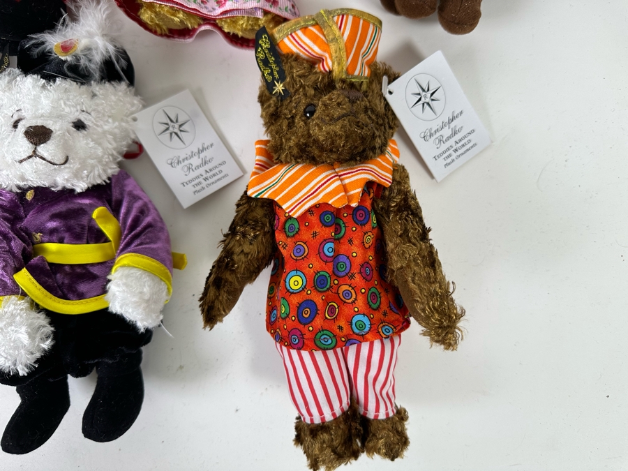 Collection Of Nine Christopher Radko Teddies Around The World Plush Ornaments With Original Tags [Photo 10]