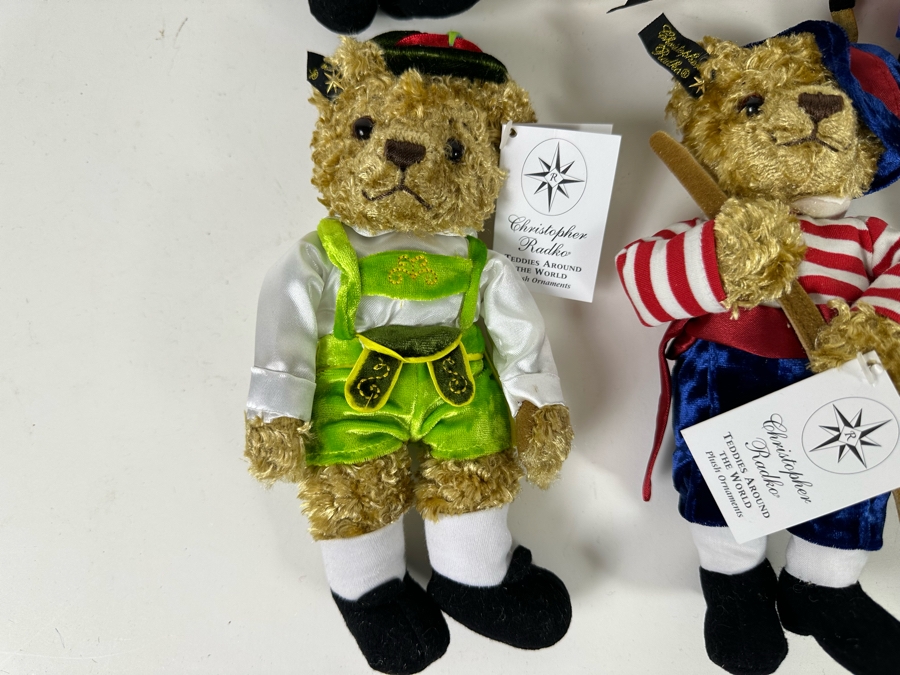 Collection Of Nine Christopher Radko Teddies Around The World Plush Ornaments With Original Tags [Photo 13]