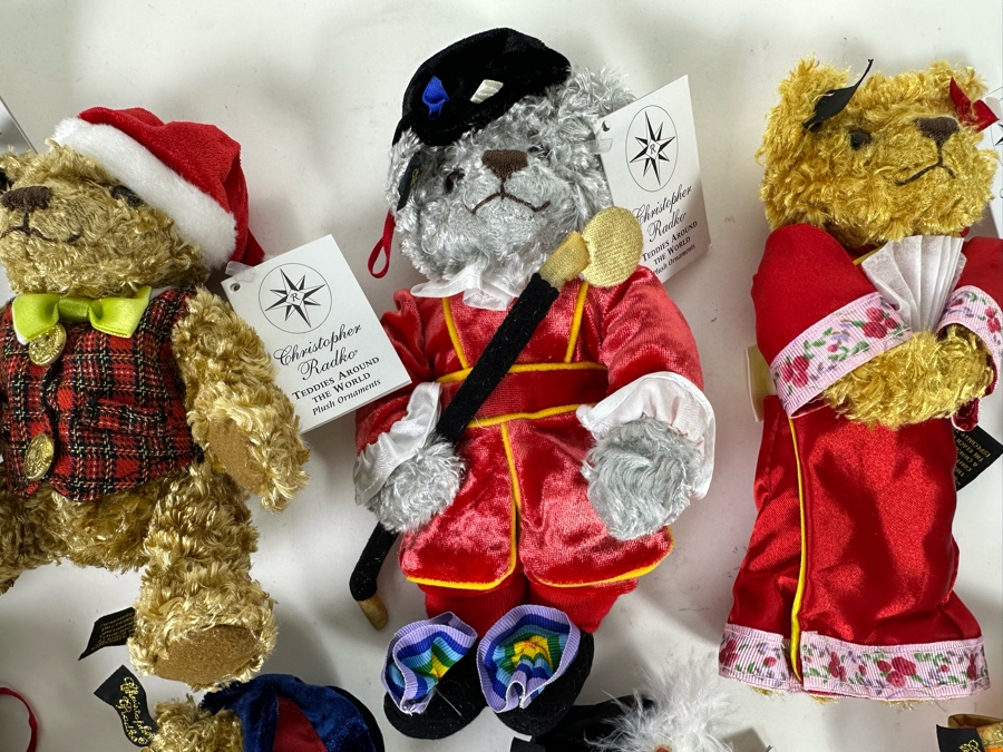 Collection Of Nine Christopher Radko Teddies Around The World Plush Ornaments With Original Tags [Photo 7]