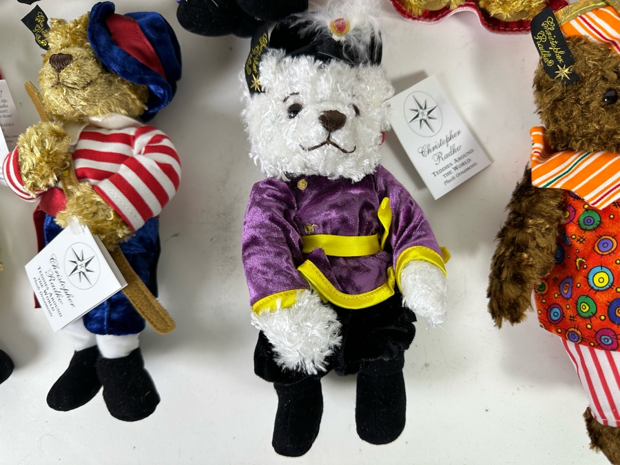 Collection Of Nine Christopher Radko Teddies Around The World Plush Ornaments With Original Tags [Photo 11]
