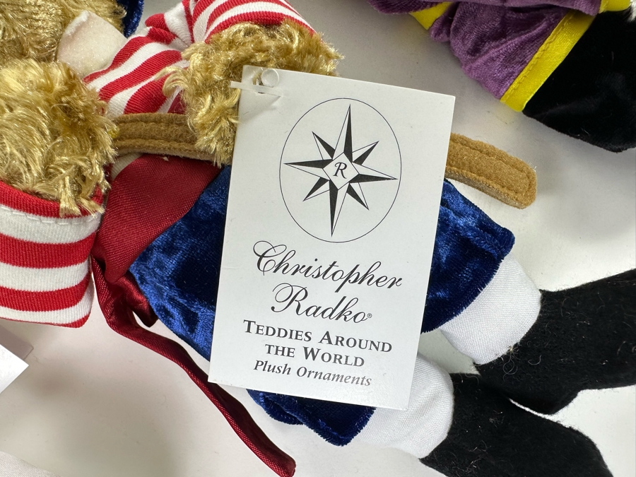 Collection Of Nine Christopher Radko Teddies Around The World Plush Ornaments With Original Tags [Photo 14]
