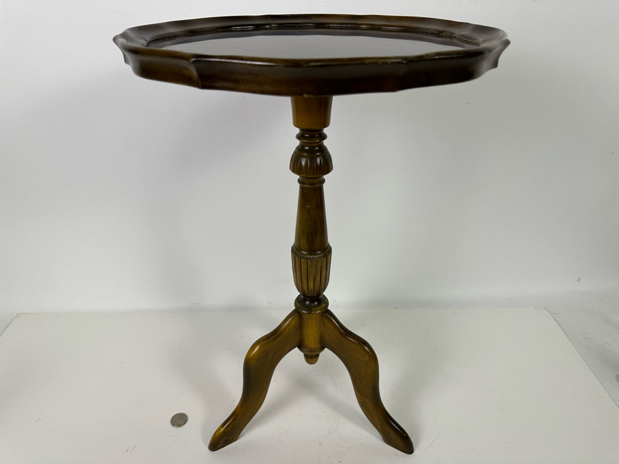 Antique Small Wooden Tripod Table 14W X 20H [Photo 4]