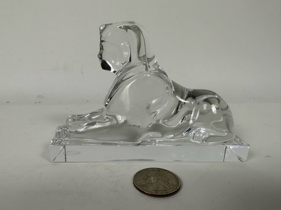 Baccarat France Crystal Egyptian Sphinx Figurine Paperweight 5W X 3H [Photo 3]
