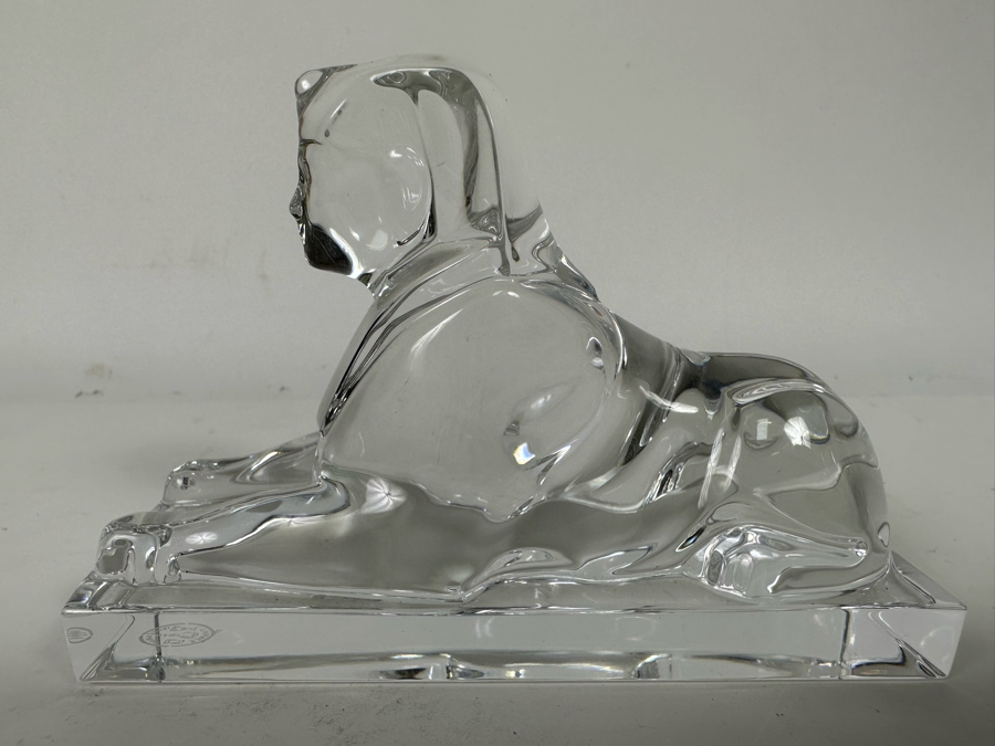 Baccarat France Crystal Egyptian Sphinx Figurine Paperweight 5W X 3H [Photo 2]