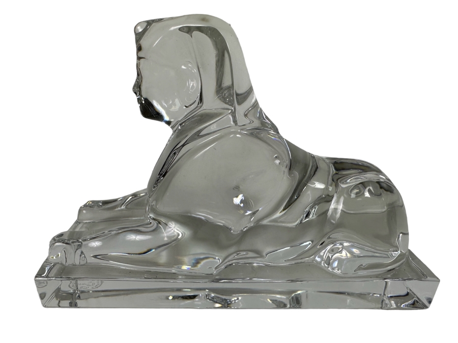 Baccarat France Crystal Egyptian Sphinx Figurine Paperweight 5W X 3H