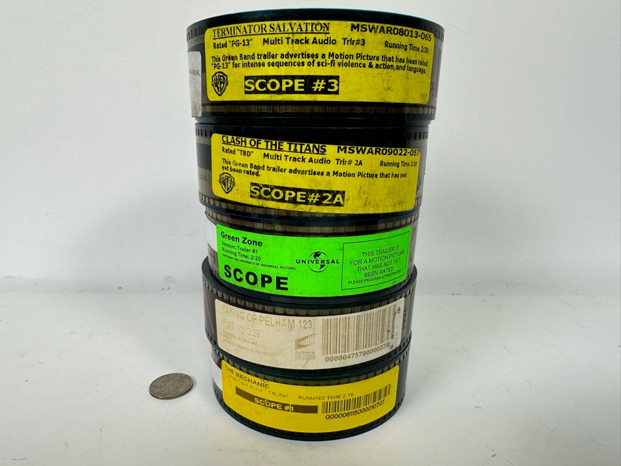 Collection Of Five Film Movie Trailers: Terminator Salvation, Clash Of The Titans, Green Zone, Taking Of Pelham, The Mechanic (Theater Room Prop) [Photo 2]