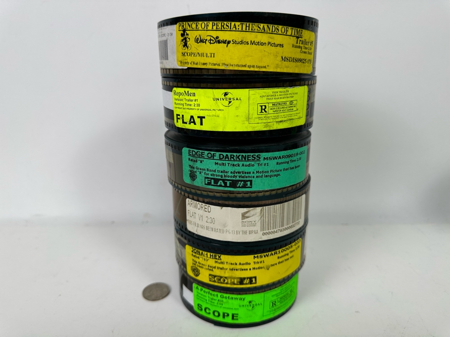 Collection Of Six Film Movie Trailers:  Walt Disney's Prince Of Persia, Repo Men, Edge Of Darkness, Armored, Jonah Hex, A Perfect Getaway (Theater Room Prop) [Photo 3]