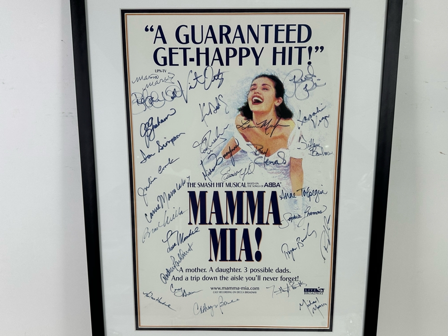 Mamma Mia! Musical Poster Autographed By Cast Members Framed 20.5 X 35 [Photo 4]