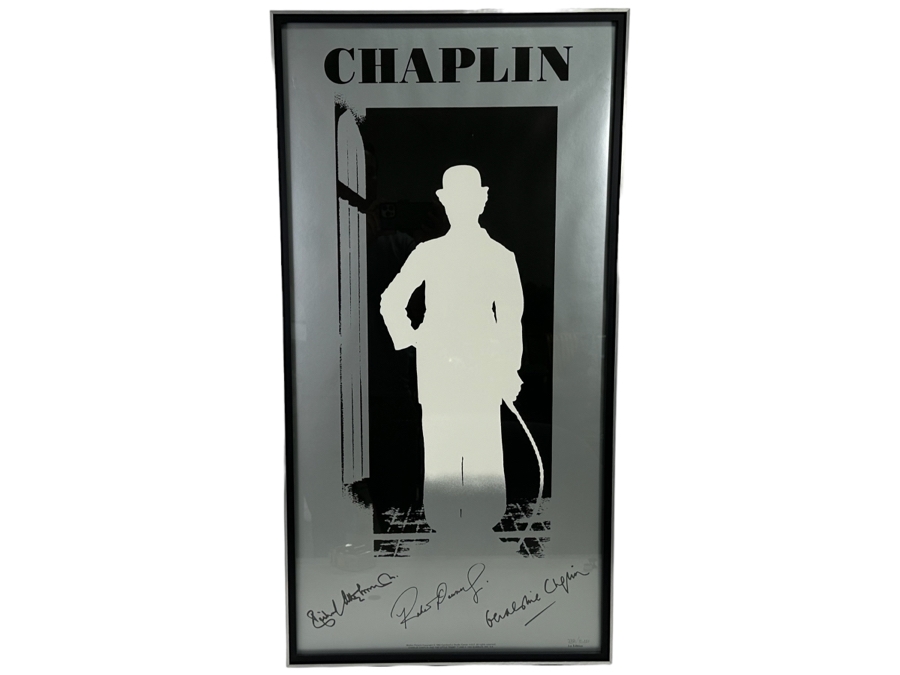 1st Limited Edition Chaplin Movie Poster Robert Downey Jr. Framed 20 X 39