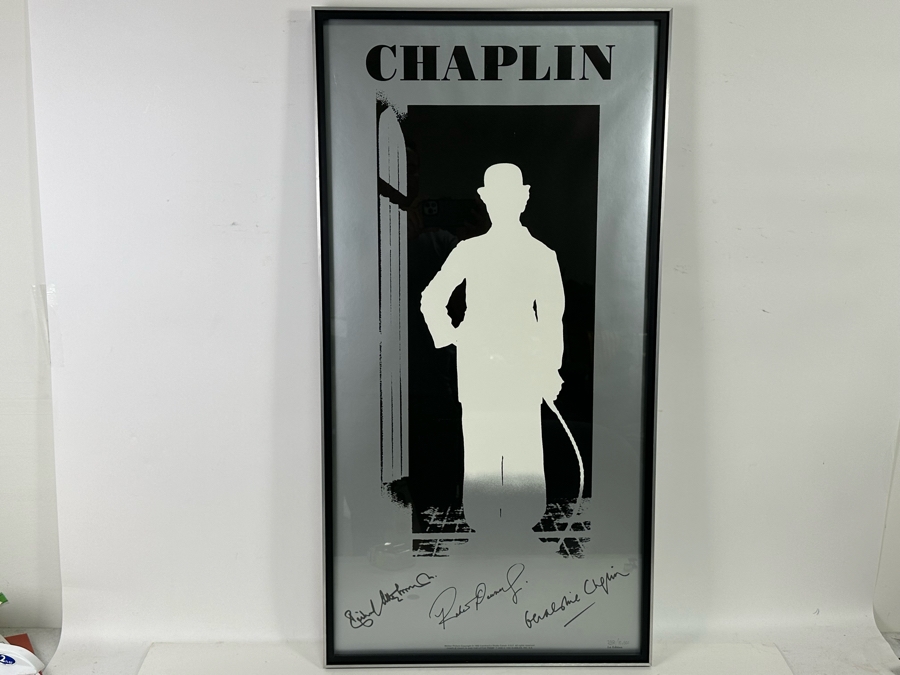 1st Limited Edition Chaplin Movie Poster Robert Downey Jr. Framed 20 X 39 [Photo 3]