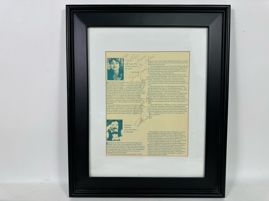 Framed Judy Tenuta Autograph 14.5 X 17 [Photo 2]