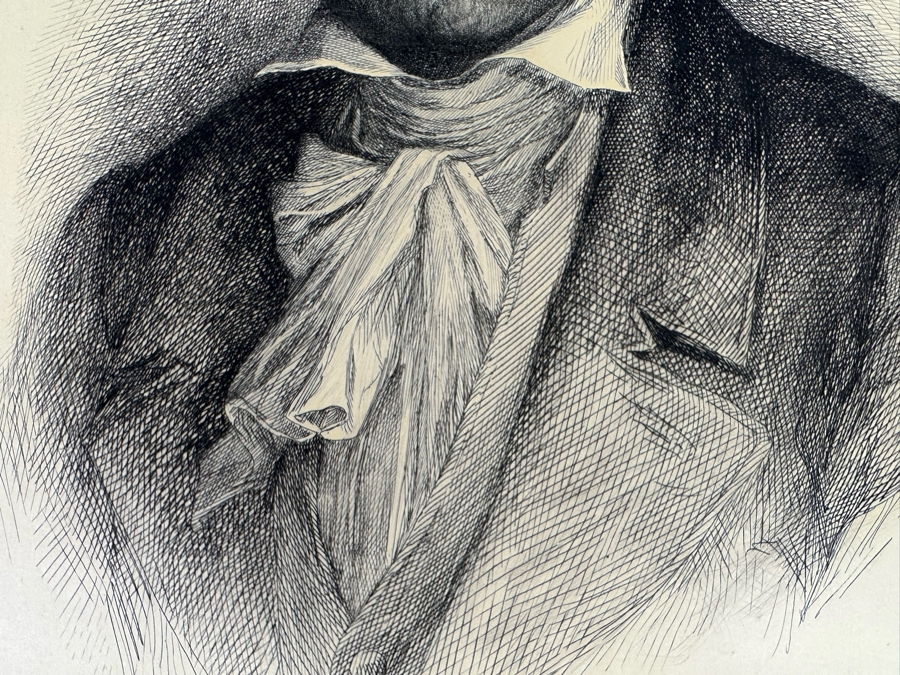 Ludwig Michalek (1859-1942, Austrian) Beethoven Etching Published By V. A. Heck In Vienna 17.5 X 23.5 [Photo 9]