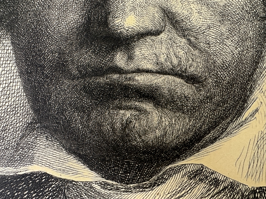 Ludwig Michalek (1859-1942, Austrian) Beethoven Etching Published By V. A. Heck In Vienna 17.5 X 23.5 [Photo 8]