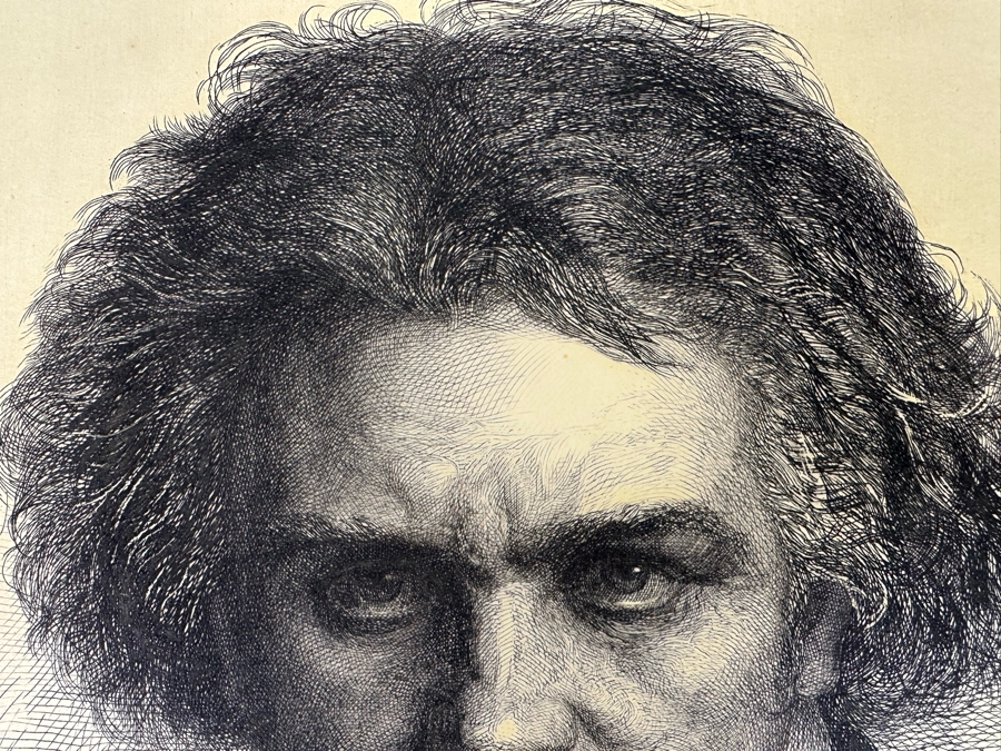 Ludwig Michalek (1859-1942, Austrian) Beethoven Etching Published By V. A. Heck In Vienna 17.5 X 23.5 [Photo 6]