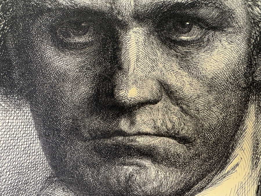 Ludwig Michalek (1859-1942, Austrian) Beethoven Etching Published By V. A. Heck In Vienna 17.5 X 23.5 [Photo 5]