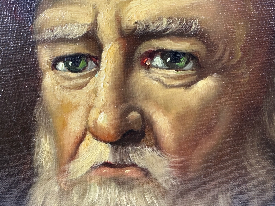 H. J. Topman (B. 1907, Netherlands) Original Oil On Canvas Painting Of A Rabbi 16 X 20 Framed 22 X 26 [Photo 8]