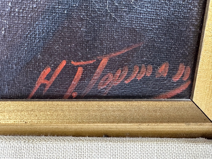 H. J. Topman (B. 1907, Netherlands) Original Oil On Canvas Painting Of A Rabbi 16 X 20 Framed 22 X 26 [Photo 12]