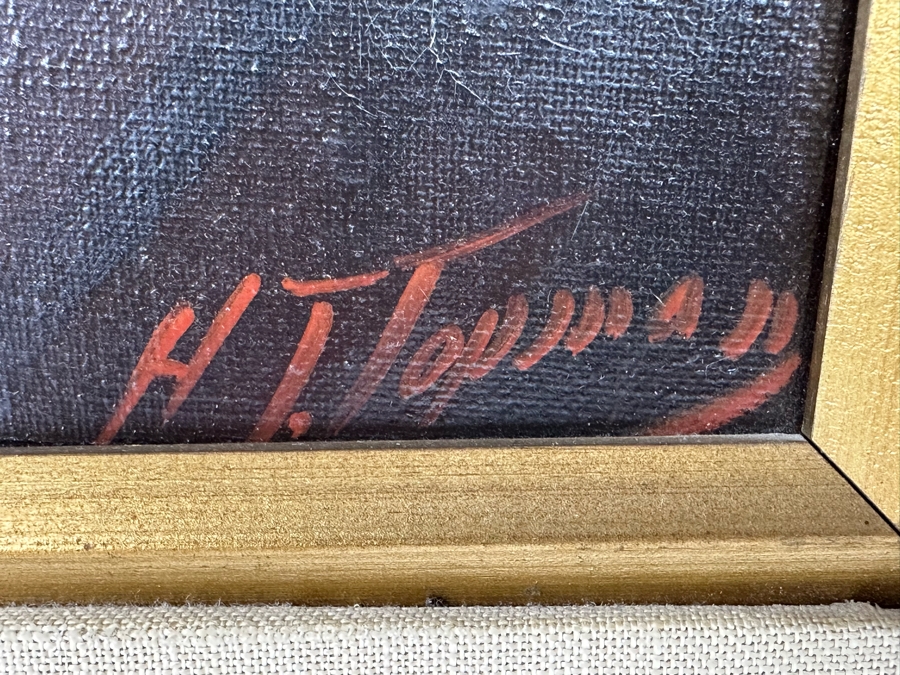 H. J. Topman (B. 1907, Netherlands) Original Oil On Canvas Painting Of A Rabbi 16 X 20 Framed 22 X 26 [Photo 11]